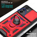 Samung S 24 FE S24FE Case Push Pull Camera Protection Cover For Samsung Galaxy S24 FE 5G Magnetic Holder Ring Shockproof Coque. 