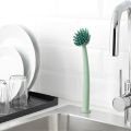IKEA RINNIG Dish-washing brush, Green brush with suction cup and handle. 