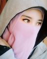 Simple & Beautiful Veil Charm Forehead Niqab Baby Pink Colour. 