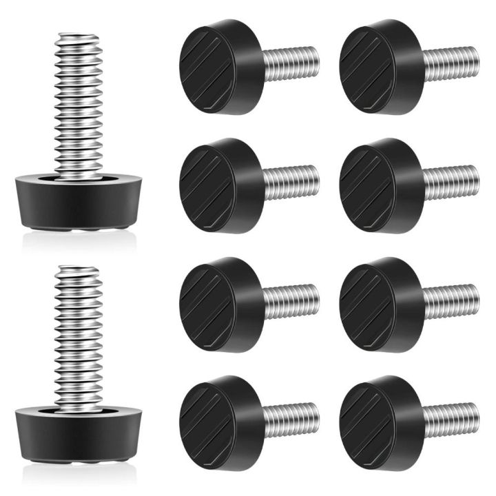 10 Pcs Screw in M6 Thread Furniture Levelers Galvanized Steel Black