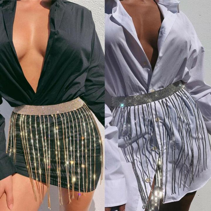 【Top mobile】Diamond Kwasten Riem Hip Sjaal Rokken Wrap Strass Kwastje Dansen Buikdans Tailleband Boho Crystal Chain Fringe Riem