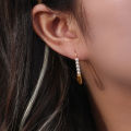 E B belle Official Store Stainless Steel Jewelry Dainty Safety Pin Pearl Earring For Girl 18k Gold Plated Fashion Earring. 