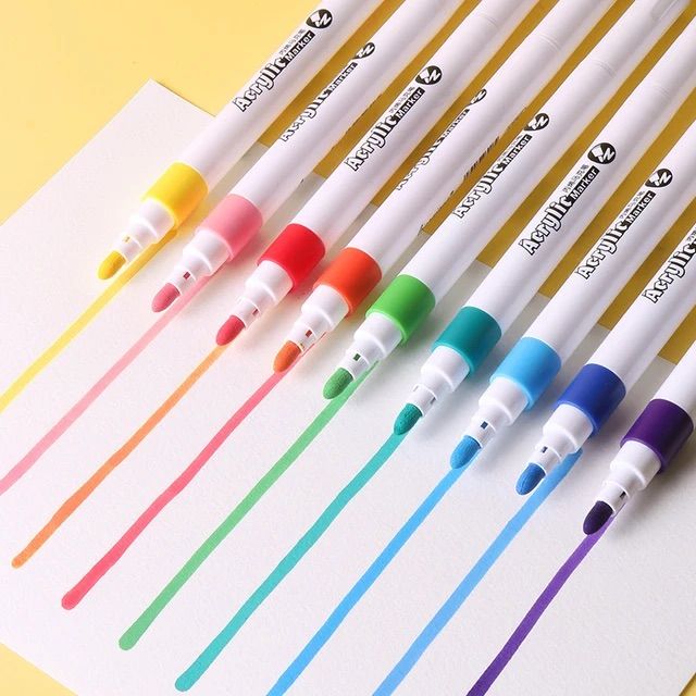 12/24%20Colors%20Acrylic%20Paint%20Marker%20Pen%20Set%20for%20Crafts%20Fabric%20Canvas%20Glass%20Paper%20for%20Students%20DIY%20Drawing%20-%20Image%202