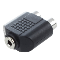 3.5mm Female Jack to Dual RCA Female Phono Adapter Connector. 