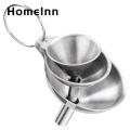 Stainless Steel Funnel Stainless Steel Hangable Funnel Set Versatile Liquid Funnel with Cleaning Brush for Home Kitchen Southeast Asian Buyers' Choice Food Funnel. 