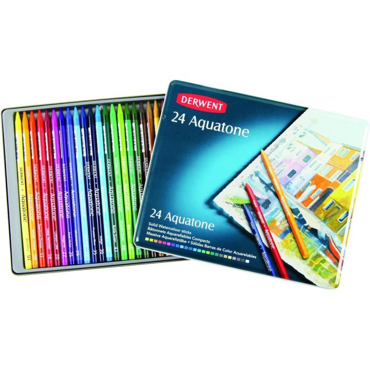Derwent Aquatone Woodless Watercolor Pencils, 24 Count