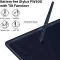 HUION HS611 Graphics Drawing Tablet Android Supported Pen Tablet Tilt Function Battery-Free Stylus 8192 Pen Pressure with 8 Multimedia Keys 10 Express Keys and Touch Strip. 