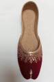 Maroon Golden Khussa for Girls – Stylish and Comfortable Eco-Friendly Party and Casual Footwear. 