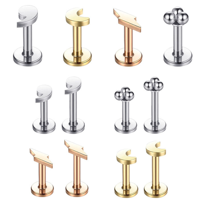 [ New ]316L Stainless Steel Internal Teeth Labret Personality Human ...
