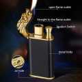 Refillable Dragon Head Double Flame Lighter ┃ Kitchen Outdoor Portable Barbecue Camping Lighter ┃ Windproof inflatable Lighter ┃ Refillable Windproof Straight Flame Lighter | Pocket Lighter | Gift for men's.. 