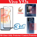 Vivo Y53s Value Kit: Tempered Glass Screen Protector, Back Jelly Protector, Back Camera Protector. 