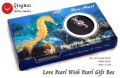 Qingmos Wish Pearl Chokers Necklace for Women with 13*39mm Seahorse Cage Love Pearl Holder Trendy Pendant Necklace Gift Box-3645. 