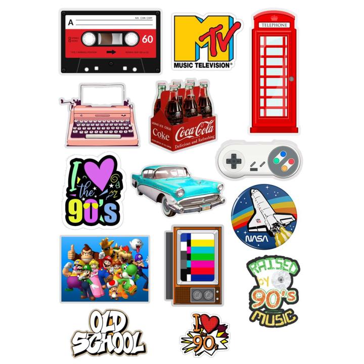 Stickers Pack Old 90's Vintage Mix Stickers for Laptop Car Bike Phone ...