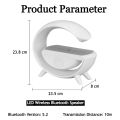 Wireless Charging Speaker with G-Shaped Design, Bluetooth MP3 Player, and LED Lights - Multi-Functional Speaker with Built-In Wireless Charger, Dynamic Lighting Effects, and High-Quality Sound - Ideal for Home, Office, and On-the-Go Entertainment. 
