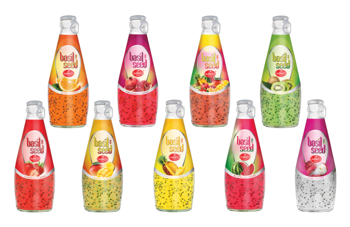 Basil Seeds Drinks - 12 Bottols Carton 290 ML - All flavors - Chilled Drinks