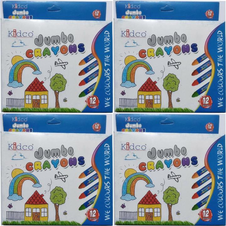 Jumbo Wax Crayon 12 Colors Art # 312 (4 Pcs)