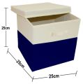 Foldable Fabric Storage Box & Square Baskit Bins with Lid For Office And Home Clothes Organizer Cubes with Handles Space saver Jewelry And Makeup Storage Box with Dual Handles in 3 Colors. 