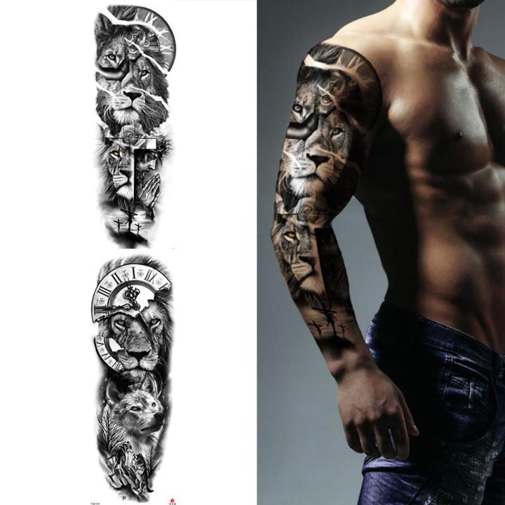 Tattoo Sticker Tattoo Sticker Environmental Protection Arm Men and Women Flower Arm New Large Waterproof Tattoo Sticker Tattoo Sticker Full Z1iR