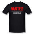 Wanted Black Red Dead Redemption John Marston Dead Eye Game Homme Pure Cotton Oversized Short Sleeve T-shirt. 