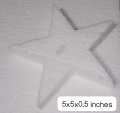 Styrofoam Stars 5 Inches x ½ inch Thick, White,12 Pieces in 1 pack for crafts. 