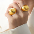 Wholesale Statement Jewelry Chunky Big Stainless Steel Geometric Smooth Rings For Women. 