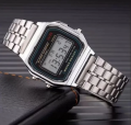 Classic Stylish Vintage Watches Waterproof for old Fashion Style Digital LED Watch for Men in Stainless Steel Chain With Alarm Best Watch For Wuzu. 