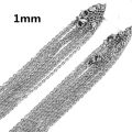 LUXUSTEEL Gold Chain Necklaces 10pcs/lot 2mm/1mm Stainless Steel  Rolo O Link Cuban Chain tennis Necklace Pendants Women Men. 