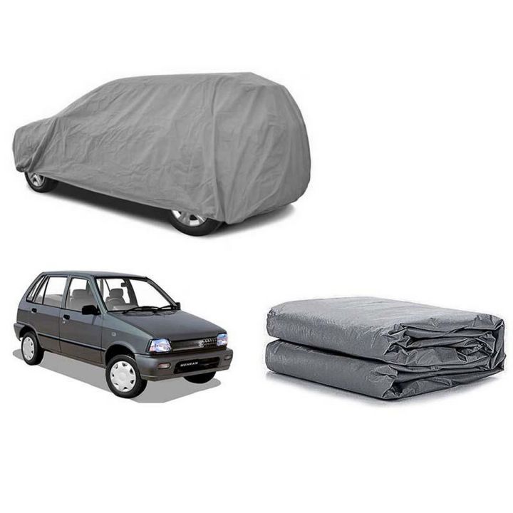 Suzuki Mehran Top Cover Silver | Full Car Cover Outdoor Snow Ice Dust Sun UV Shade Cover | Auto Exterior Accessories | Water Proof | Dust Proof
