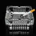 Crystal Heavy Glass Ashtray for Indoor and Outdoor Decorative (Square). 