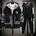 Aybeez- Stylish Printed Front Two Pocket Hooded Tracksuit For Men. 