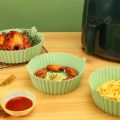 New Reusable Round Shape Silicone Airfryer Pan Liner Griddle Reusable BBQ Pot Easy CleanAccessories Pizza  Grill Mat Air Fryers Non-Stick Oven Baking Tray Fried Chicken Airfryer Silicone Basket. 