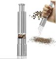 Techmanistan Stainless Steel Salt and Pepper Mill Grinder (1 Piece), Stainless Steel Manual Salt Grinder, Pepper Grinder, Spice Mill, Salt Mill, Pepper Mill, Handheld Salt & Pepper Mill. 