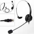 Tookie 4-Pin RJ11 Corded Telephone Headset Call Center Operator Monaural Headphone. 