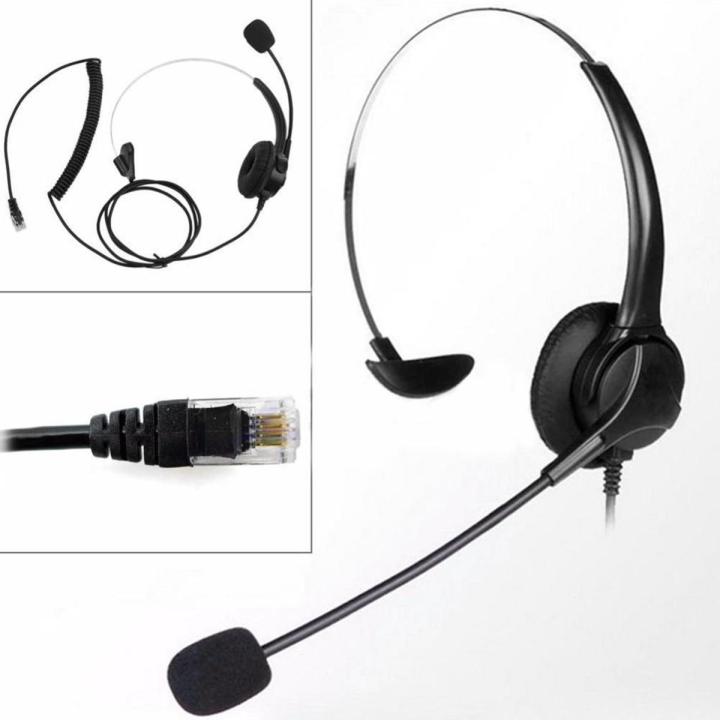 Tookie 4-Pin RJ11 Corded Telephone Headset Call Center Operator Monaural Headphone