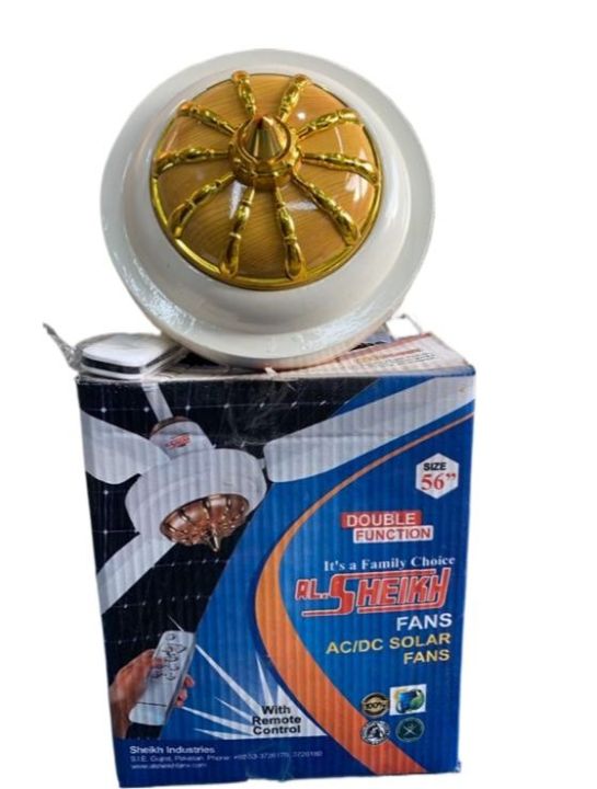 Al Sheikh AC/DC Remote Control Ceiling Fan – Golden Color – 56 Inch – Electra Sheet Body – 220V – Energy Saving High‑Speed Fan