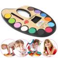 Kids Drawing & Painting Water Color Artist Color Palette of 12 Colors with Brush. 
