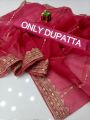 Dinero Outlet Organza Tissue Dupatta with 9mm Sequence Work, Embroidered Fancy Dupatta for Women and Girls, Atishi Color, Trendy Stoler Accessory. 