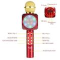 WS-1816 Wireless Bluetooth Karaoke Microphone Speaker Player Home KTV for Phone with Wester Mic  Bluetooth Speaker, Home KTV Party Microphone with LED Lights, Portable USB Speaker Home KTV Play Handheld Mic for All Smartphones. 
