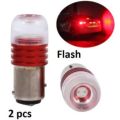 2Pcs Red 1157 2357 Strobe Flashing LED Projector Bulbs For Car Tail Brake Lights Auto Turn Signal Lamp Bulb. 