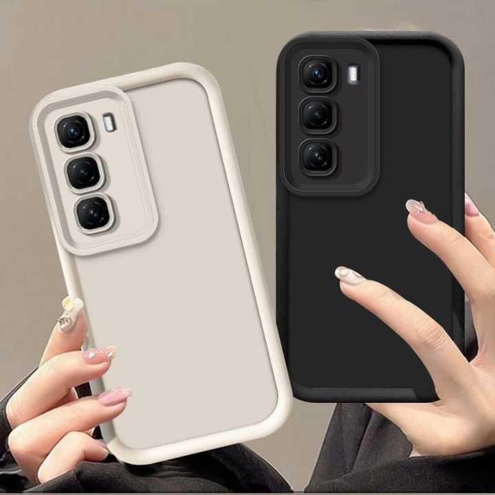 Infinix Hot 50 / Hot 50 Pro / Hot 50 Pro Plus Back Cover Soft Matt Solid Color Liquid Silicon Anti Shock Design Camera Protection Phone Case