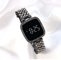 Diamond Touch Screen LED Watch for Ladies –Jewellery For Girls Style in Stainless Steel Chain Digital Wristwatch for Women's – Stylish Fashion Watch For Girls With Bracelet in Silver Stone Round & Square Dial Shape For Gift. 