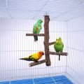 Wood Parrot Play Stand, Nature Wooden Fork Stand, Natural Platform, Stick and rounded bird Toys. 