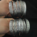 Retro Opening  Bracelet Jewelry Vintage Tibetan Silver Totem Carved Bangle Cuff Moyao. 