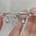 Sanrio Anime Cartoon Push-pull Bracelet Cute Hello Kitty Charms Bangle With Bells For Women Girl Goth Jewelry Valentine Gift Qoddess. 