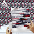 10pcs/set Flat Marble Mosaic Tiles Sticker Transfers Covers For Kitchen Bathroom Tables Peel Stick Waterproof Art Wall Decals. 