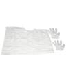 Disposable cape and glove set for hair dye and colour. 