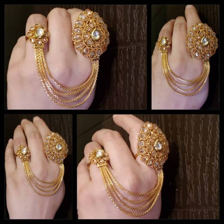Gold Plated double Finger ring