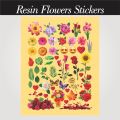 FLOWERS TRANSPARENT PRINTED STICKERS SHEETS FOR RESIN ART  (SINGLE & Pack of 2). 