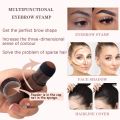 One Step Eyebrow Stamp Shaping Kit Brow Powder Stamp Makeup with 3 Reusable Eyebrow Stencils and Eyebrow Pen Brushes Hairline Powder Long Lasting Buildable Eyebrow Makeup. 