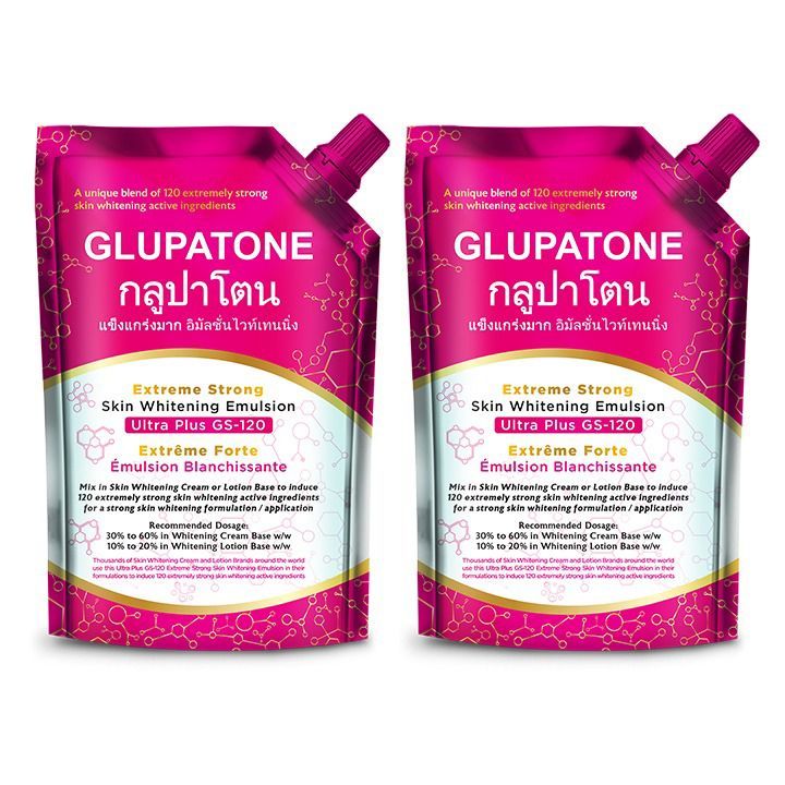 Glupatone Extreme Strong Whitening Emulsion Ultra Plus Gs-120 For Face & Body 500Ml (Pack Of 2)